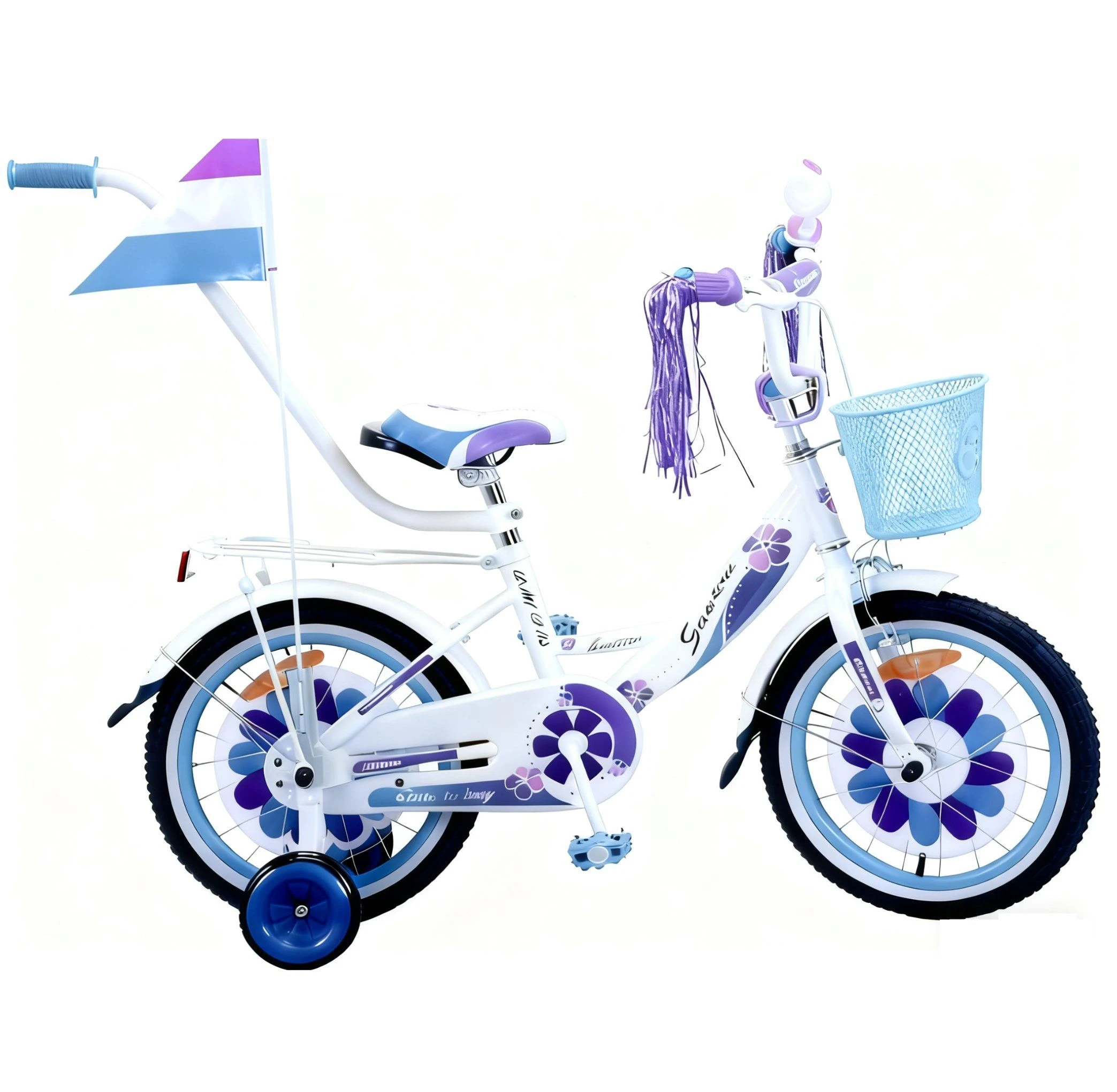 14-20″ Wholesale High Quality Little Kids Bike for Girls Boys Ages 3-12 Year with Basket & Flag & Pusher & Training Wheel Outdoor Children Bicycle with CE