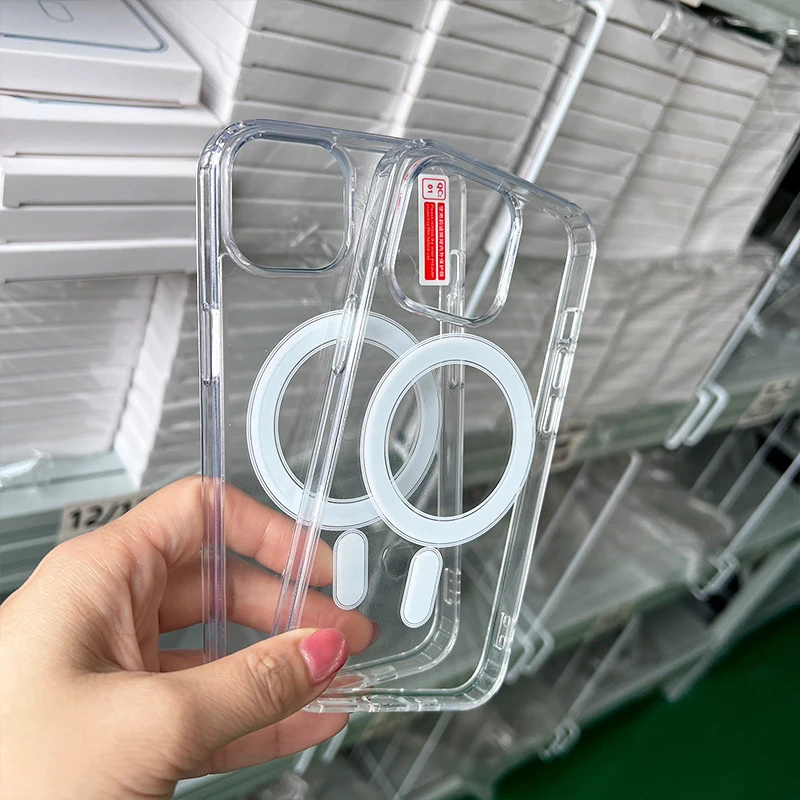 Acrylic+TPU Magsafe Clear Case for iPhone16e iPhone 12 13 14 15 16 16e 17 Plus 17e 18 PRO Max