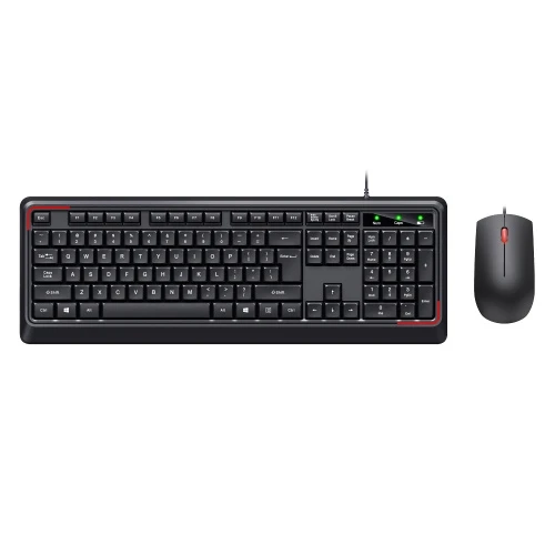 Business Office Combo Full-Sized U-Shaped Wired Keyboard and Mouse Set 104-Key