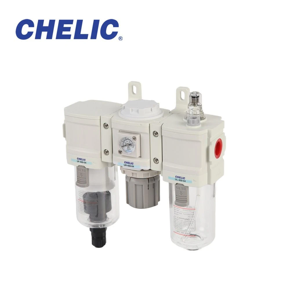 CHELIC UC Series Modular FRL Combination Air Filter Regulator Lubricator 5 Micron Filtration for Compressed Air Automation Systems