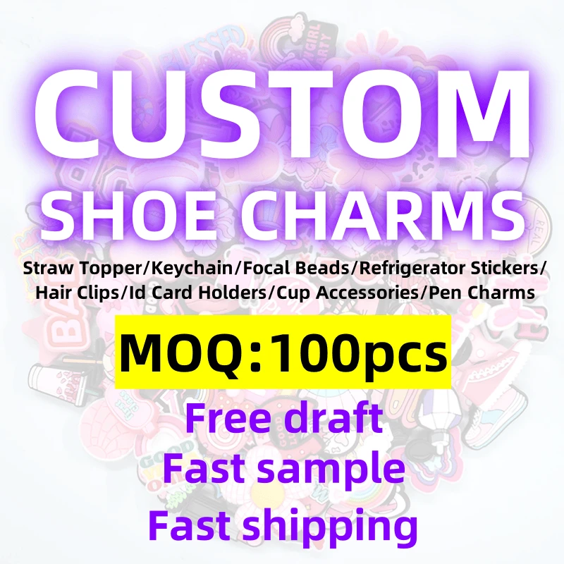 Custom PVC Shoe Charms with Buckle and Logo Personalization Shoes Charm