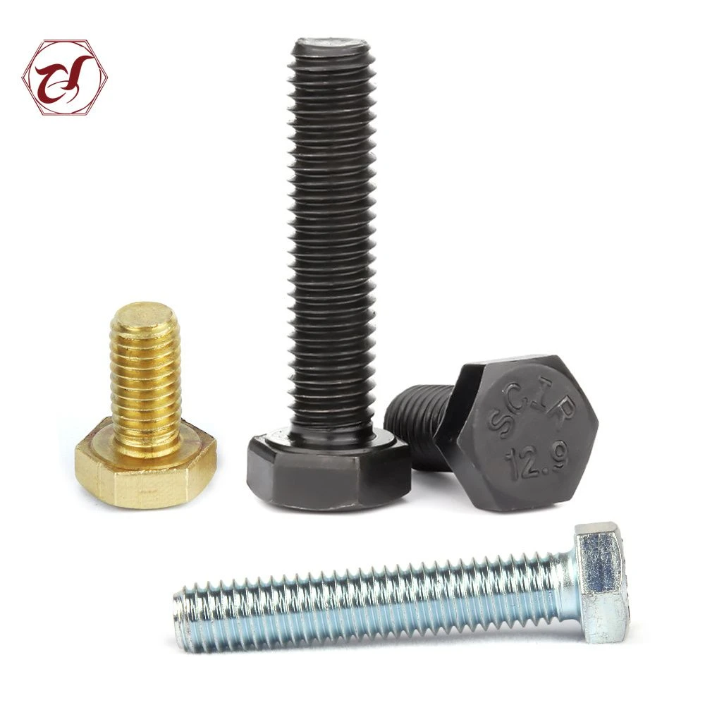 Customized DIN933 Hex Bolts Galvanized Carbon Steel Hexagon Nuts Bolts with Full Thread