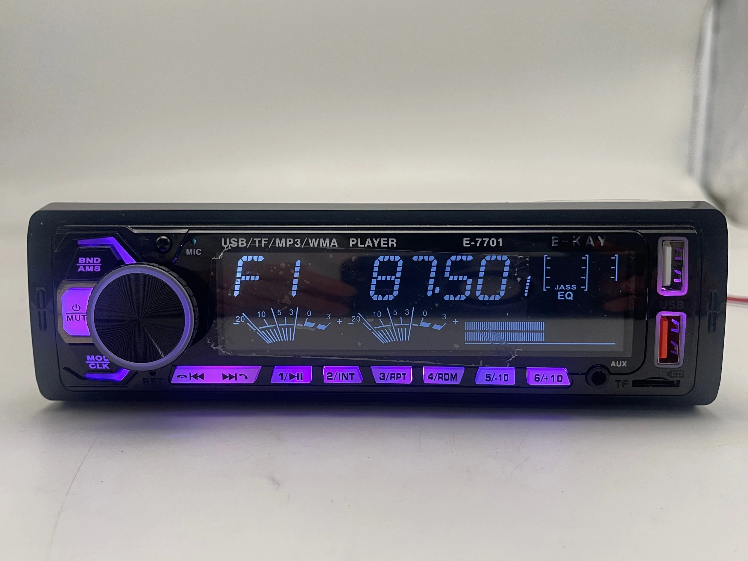 Fixed Panel Car Audio with Aux USB SD/TF Bluetooth FM Transmitter MP3 Player