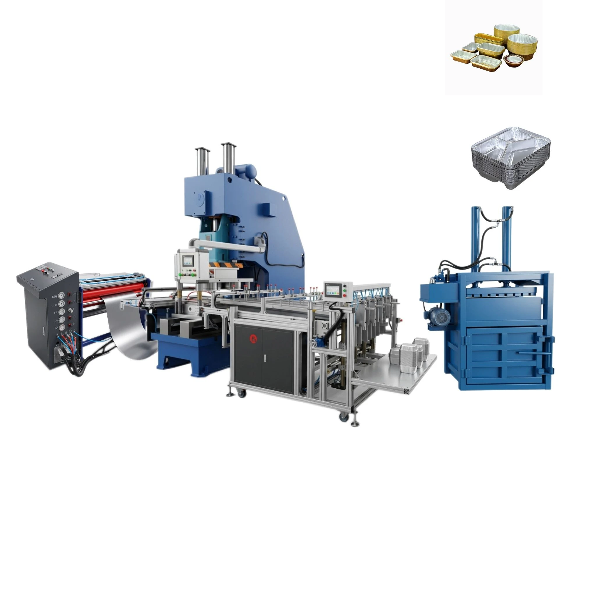 Food Grade Aluminum Container Making Machine Customized Tray Mold Aluminum Foil Plate Production Machine