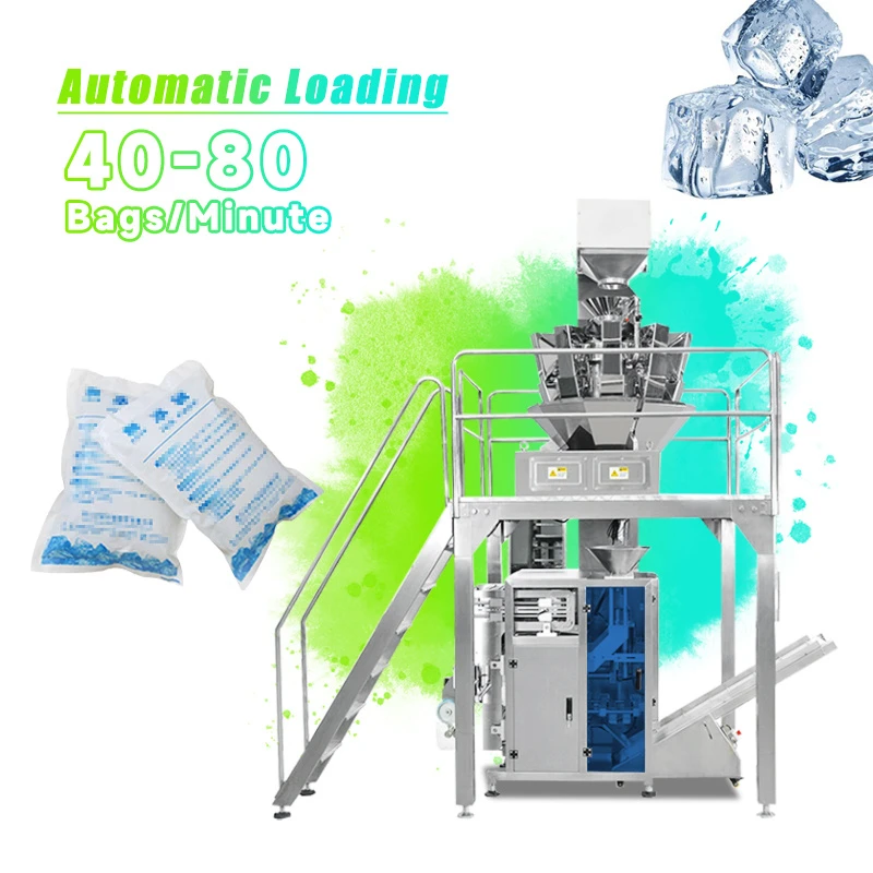 High Quality OEM ODM 2.5kg 5 Kg 10kg Bag Rice Pepper Snack Food Ice Packaging Packing Machine for Ice Cubes Crushed Ice Bucket Ice Packing