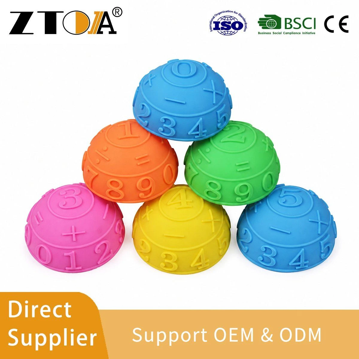 Numbered Anti-Slip Half Balance Ball Kids Early Education Sensory Training Toy