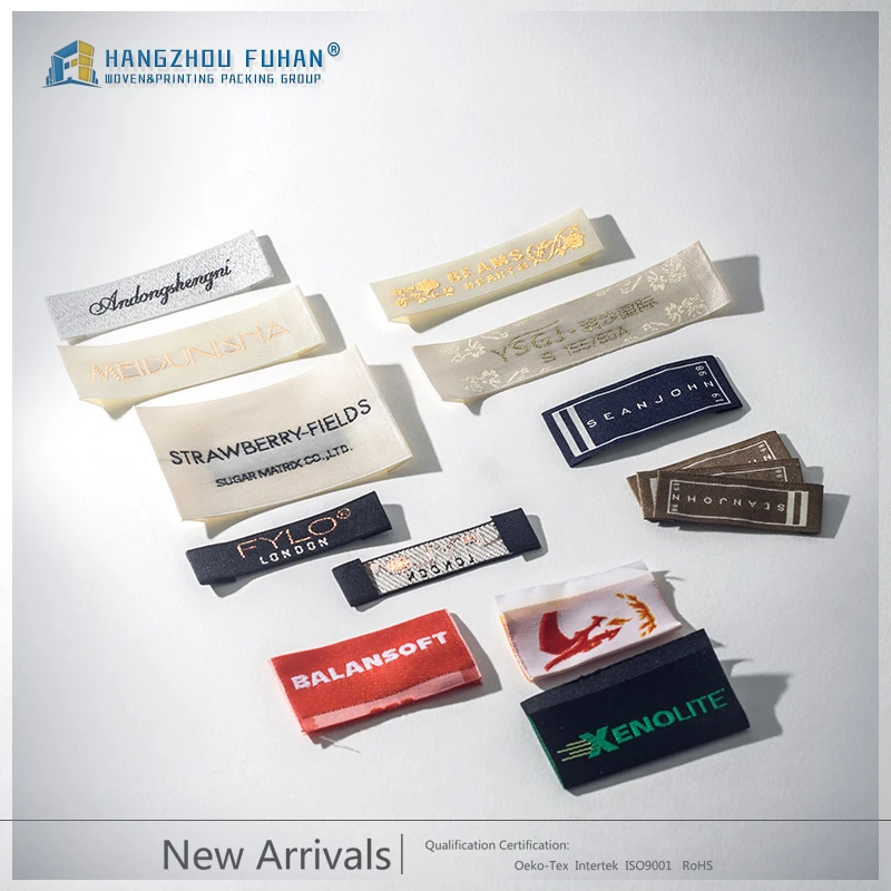 Oeko-Tex Garment Accessories Custom Damask High Density Polyester Fabric Clothing Woven Label