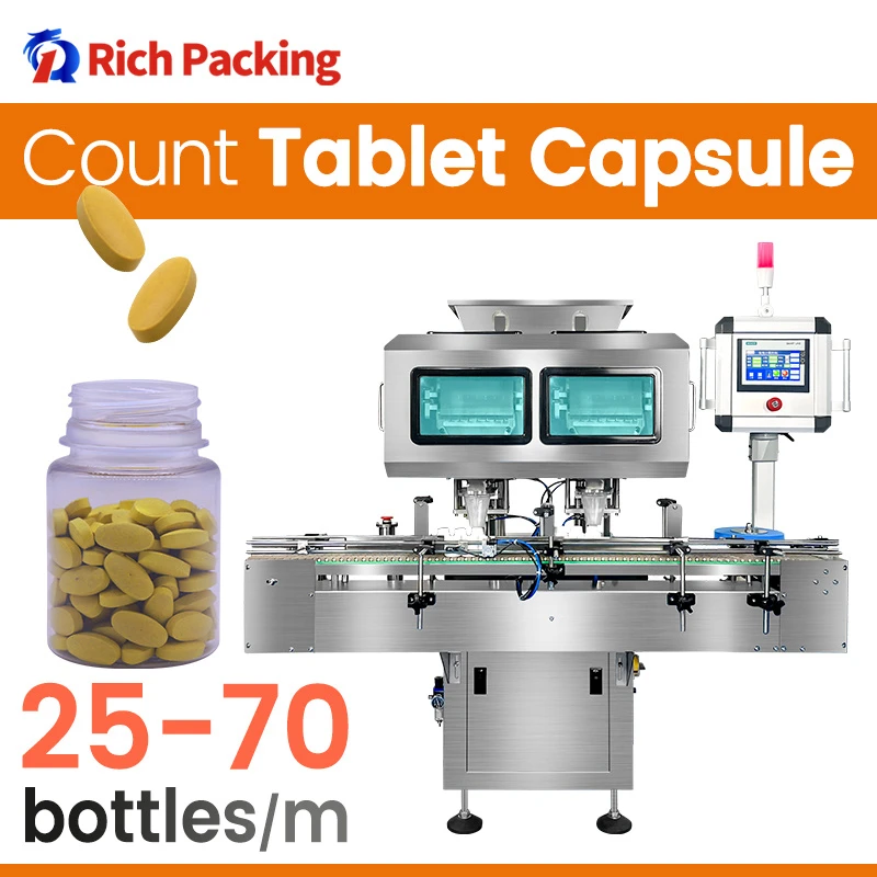 Rich Packing 16 Lanes Auto Tablet Counting Machine Automatic Capsule Filling Bottling Machine Bottle Capsule Counting Machine
